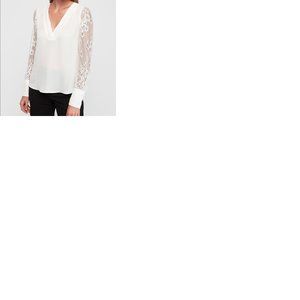 Express Lace Sleeve V-Neck Top